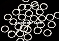 Jump rings, open, rhodium-plated 925 silver, 4.5x0.7mm - x10