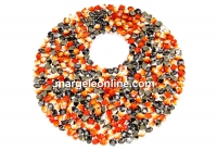 Swarovski, pand. fine rocks, red magma met. gold, 40mm - x1