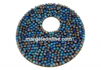 Swarovski, fine rocks pendant, bermuda blue matte, 40mm - x1