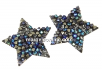 Swarovski, cabo. fine rocks, black berm. blue mettalic gold, 22mm - x1