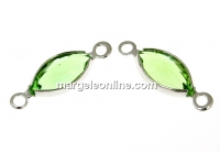 Swarovski, link pl. cu rodiu, navette, peridot, 16.5mm - x2