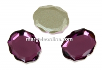 Swarovski, baroque mirror cabochon, amethyst, 10mm - x1