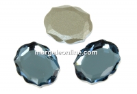 Swarovski, baroque mirror cabochon, denim blue, 10mm - x1