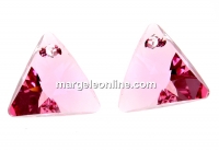 Swarovski, triangle pendant, light rose, 16mm - x1