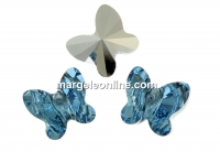 Swarovski, butterfly bead, aquamarine comet argent, 8mm - x2