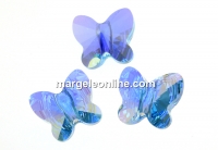 Swarovski, butterfly bead, aquamarine AB, 8mm - x2