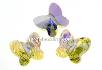 Swarovski, butterfly bead, jonquil aurora borealis, 8mm - x2