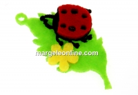 Trinket felt, ladybug, 37mm - x2