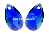 Swarovski, drop pendant, capri blue AB, 16mm - x1