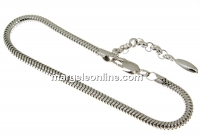 Bracelet for Swarovski Becharmed, rhodium-plated 925 silver, 17.5+4.5cm - x1