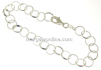 Bracelet, big jump rings, 925 silver, 20.5cm - x1