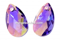 Swarovski, pandantiv picatura, tanzanite aurore boreale, 16mm - x1