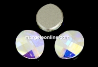 Swarovski, leaf cabochon, aurora borealis, 10x8mm - x1