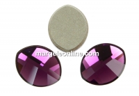 Swarovski, leaf cabochon, amethyst, 10x8mm - x1