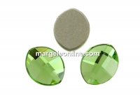 Swarovski, leaf cabochon, peridot, 10x8mm - x1