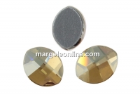 Swarovski, leaf cabochon, golden shadow, 10x8mm - x1