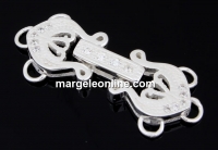 Crystal clasp, 925 silver, 29mm - x1