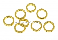 Jump rings, double, gold-plated 925 silver, 5mm - x10