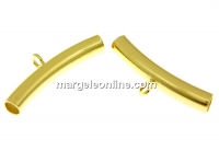 Decorative spacer, tube, gold-plated 925 silver, 27mm - x1