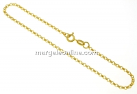 Bracelet, round jump rings, gold-plated 925 silver, 19cm - x1