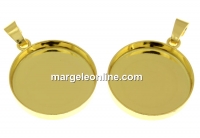 Pendant base, gold-plated 925 silver, for cabochon  20mm - x1