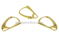 Earring findings, gold-plated 925 silver, 17mm - x1pair