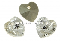 Swarovski, heart pendant, crystal foiled, 10mm - x2