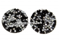 Swarovski, fine rocks cabochon, black jet comet argent light, 19.5mm - x1