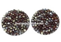 Swarovski, fine rocks cabochon, red magma metallic  gold, 19.5mm - x1