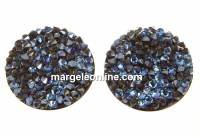 Swarovski, fine rocks cabochon, black moonlight, 19.5mm - x1