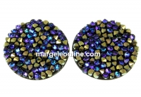 Swarovski, fine rocks cabochon, black heliotrope, 19.5mm - x1