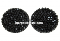 Swarovski, fine rocks cabochon, black jet, 19.5mm - x1