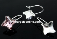 Earring findings, 925 silver, rhombus, for Swarovski 4485 10.5mm - x1pair