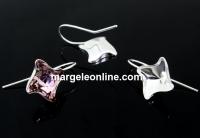 Earring findings, 925 silver, rhombus, for Swarovski 4485 10.5mm - x1pair