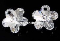 Swarovski, flower pendant, comet argent, 12mm - x2