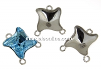 Baza link argint 925 rodiat, patrat pt Swarovski 4485 de 10.5mm - x1