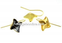 Earring findings, gold-plated 925 silver, rhombus, for Swarovski 4485 10.5mm - x1pair