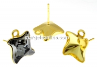 Earring findings, gold-plated 925 silver, square jump ring for Swarovski 4485 10.5mm - x1pair