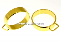 Ring base, 1 loop, gold-plated 925 silver, inside 17.5mm - x1