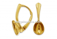 Earring findings, gold-plated 925 silver, for Swarovski 4320 10x7mm - x1pair