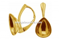 Earring findings, gold-plated 925 silver, for Swarovski 4320 14x10mm - x1pair