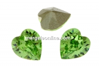 Swarovski, fancy chaton heart, peridot, 6mm - x4