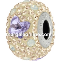 Swarovski, becharmed pavé, provence lavander butterfly, 14.5mm - x1