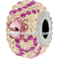 Swarovski, becharmed pavé, light rose daisy, 14.5mm - x1