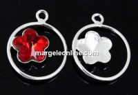 Pendant base, 925 silver, for Swarovski flower fancy 10mm, stg - x1