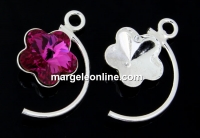 Pendant base, 925 silver, for Swarovski flower 10mm - x1