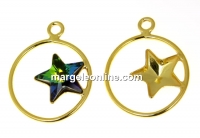 Pendant base, gold-plated 925 silver, for Swarovski star 10mm, dr. - x1