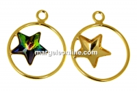 Pendant base, gold-plated 925 silver, for Swarovski star 10mm, stg - x1