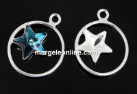 Pendant base, 925 silver, for Swarovski star 10mm, stg- x1