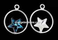 Pendant base, 925 silver, for Swarovski star 10mm, jos- x1